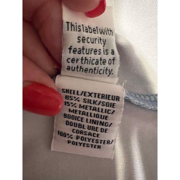 DVF Diane Von Furstenberg Wrap Dress 6 Small Blue Floral SILK Career Church - Picture 10 of 12